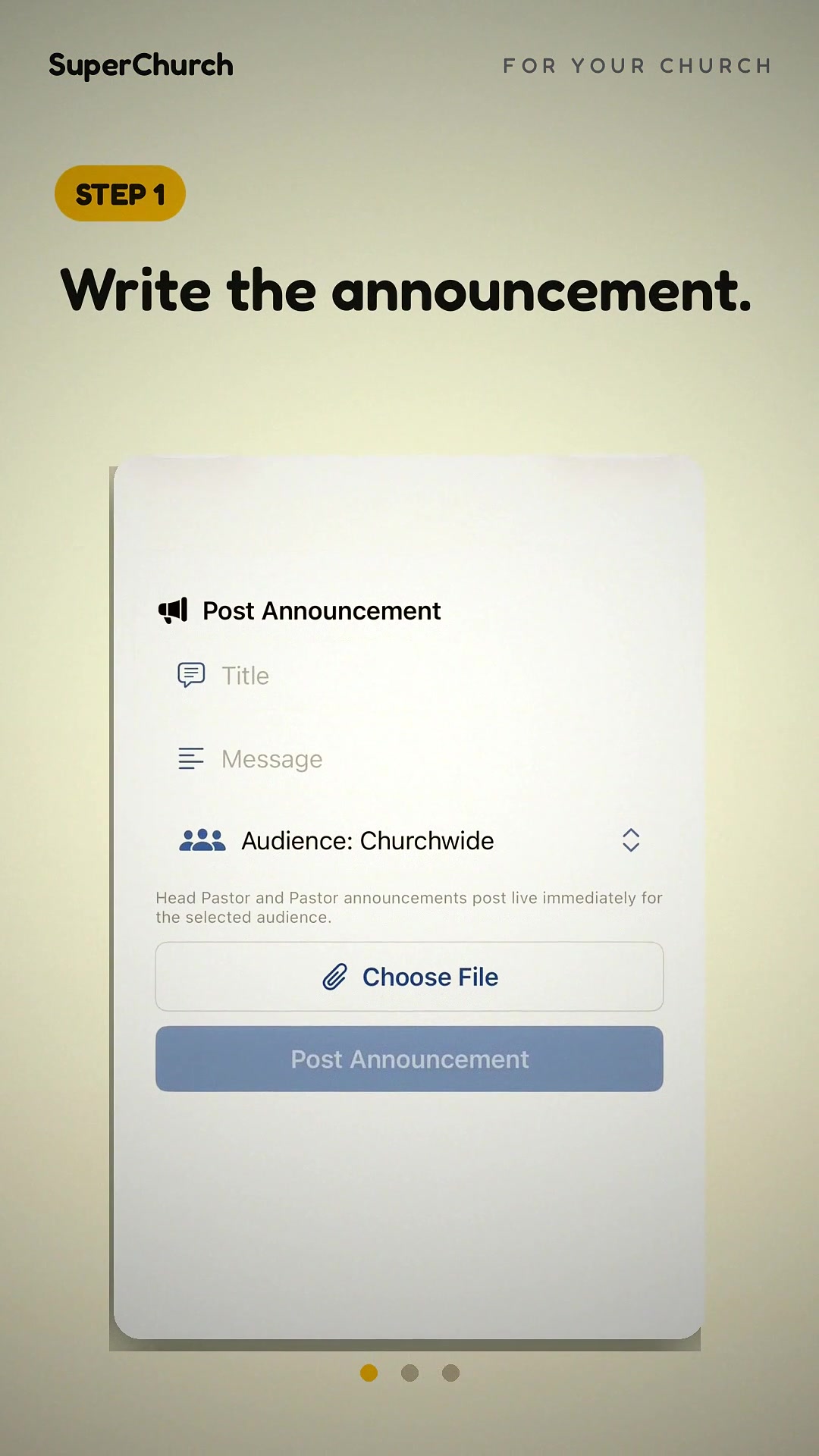 Announcements in SuperChurch