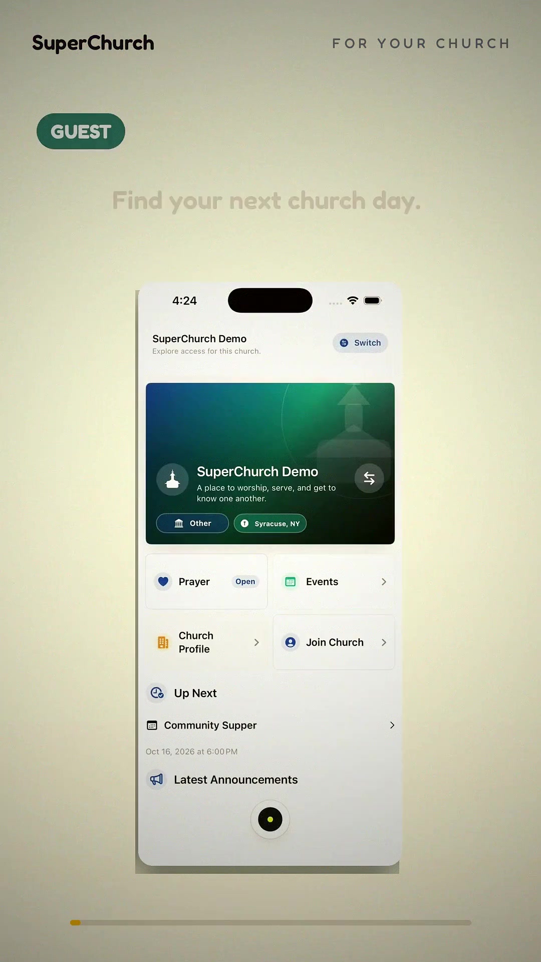 Narrated walkthrough in SuperChurch